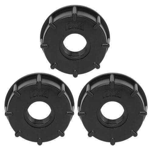 3Pcs IBC Tank Connector Coarse Thread Hose Drain Adapter Plastic Fitting 60mm Inner DiameterG3/4 2