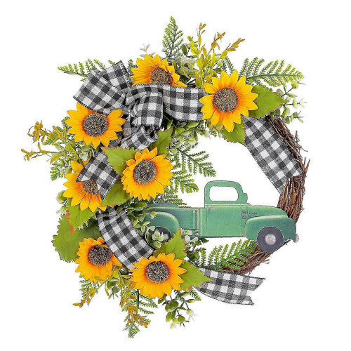 Sunflower and Bee Wreath for Car or Wall 1