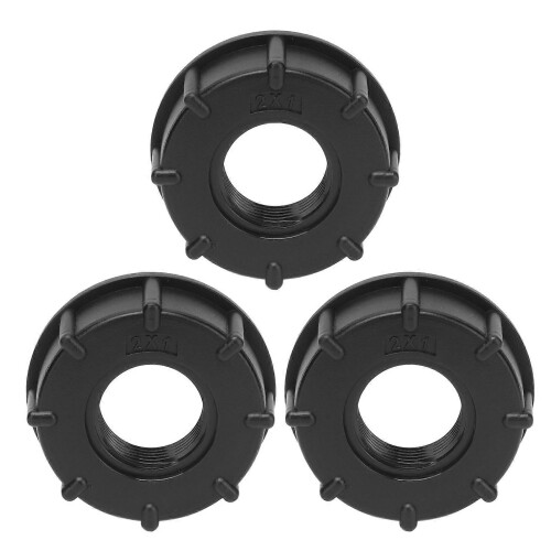 3Pcs IBC Tank Connector Coarse Thread Hose Drain Adapter Plastic Fitting 60mm Inner DiameterG1 2