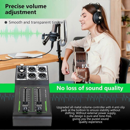Passive Volume Controller Precise Volume Adjustment Plug Play Stereo Input & Output Electronic Music 2