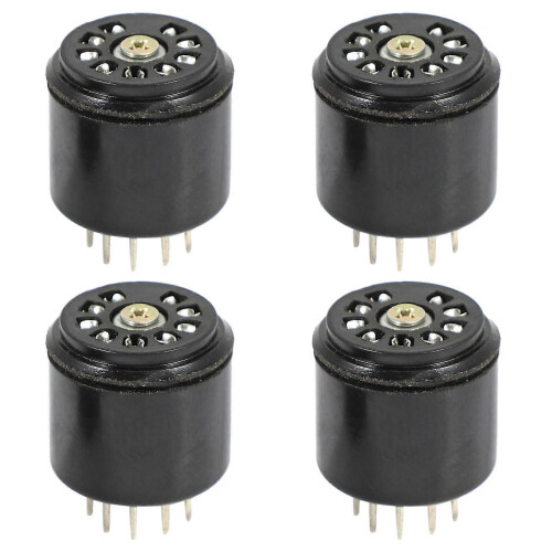 Bakelite 9-Pin Vacuum Tube Socket Savers for 12AX7 12AU7 ECC82 ECC83 Amplifiers, 4-Pack 1