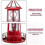 Solar Powered Rotating Lighthouse - LED Outdoor Garden Light 5