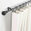 3pcs Adjustable Curtain Rod Brackets Iron Curtain Rod Support Hanger For Wall Black 6