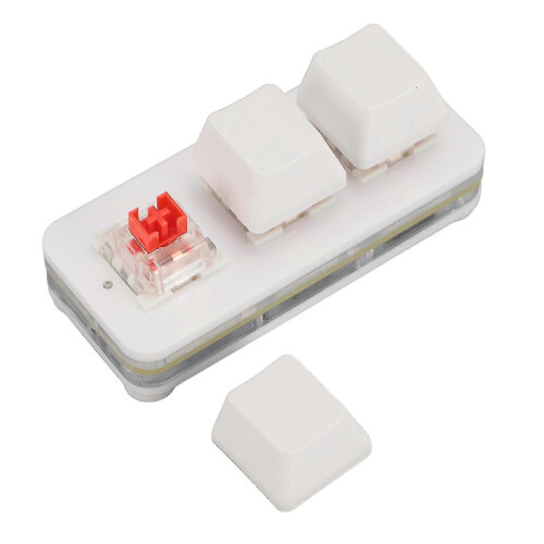 3 Key Mini Keypad USB Mechanical Gaming Keyboard RGB Customized Programmable Keypad with Red Switch for Office Work White 1