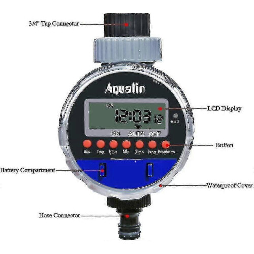 Watering Timer Irrigation Controller for Pressureless On with Ball Valve 2