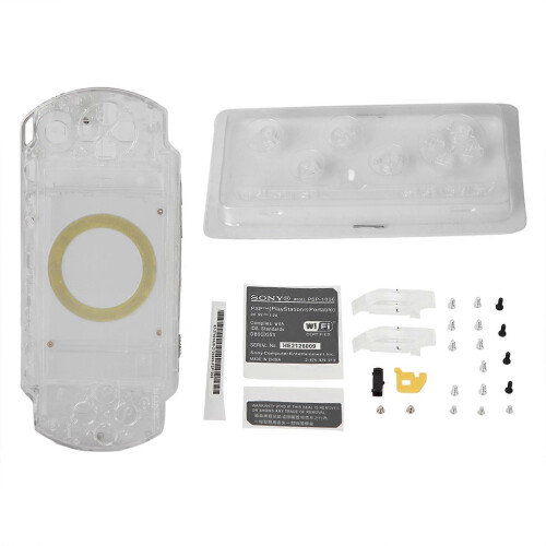 Coque de remplacement compl??te avec kit de boutons pour PSP 1000 (transparente) 1