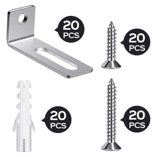 20 Set Whiteboard Installation Hardware Kit Wall Hanging Kit Mounting Brackets for Hanging Whiteboar 2