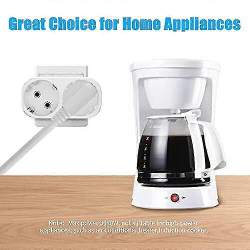 3pcs EU Socket Adapter, 2 in 1 Double Plug Triple Socket 16A/250V 3680W Max Power Outlet Extender 2