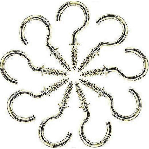 100 Pcs 3/4" Ceiling Cups Hooks Screw Hooks Ceiling Cup Hooks Self-tapping Screws Hooks Gold 2