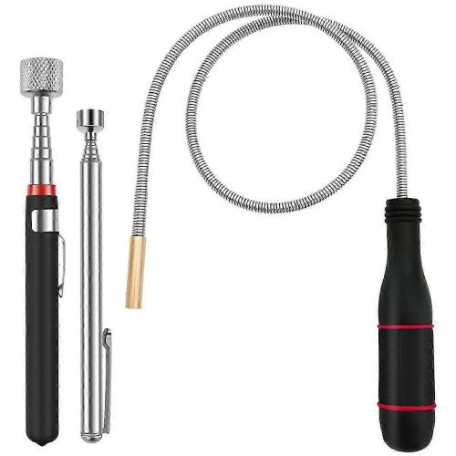 3 Pack Magnetic Pickup Tool- Extendable Magnet, Telescopic Magnetic Pick-Up Tool, Bendable Flexible 1