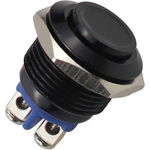 round start button momentary push button switch start button car start button waterproof button switch momentary metal black shell 1