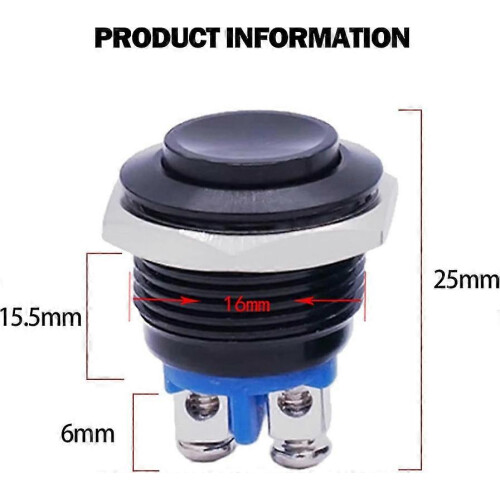 round start button momentary push button switch start button car start button waterproof button switch momentary metal black shell 2