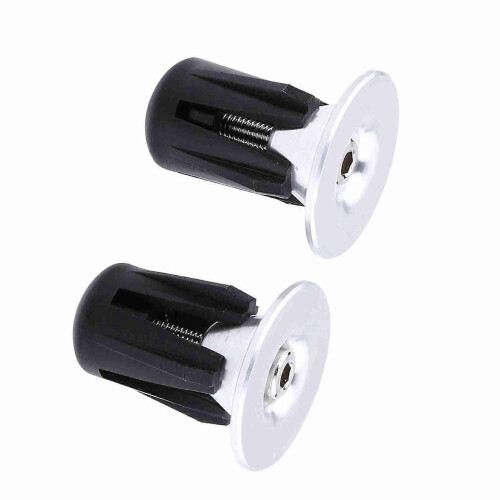 Set mit 2 farbigen Aluminium-Fahrradlenkerenden (silber) 2
