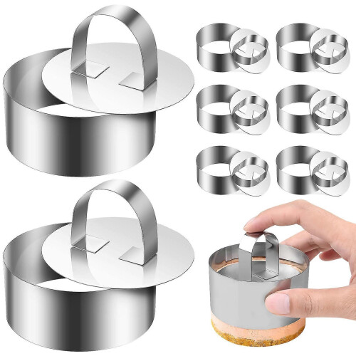 Kuchenring-Set, runde Edelstahl-Backformen, 16-teilig 1