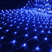 Voděodolný síťový světelný řetězec modrý 144 LED diod 9,84 m x 6,6 m