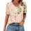 Women's  Short Sleeve Button-Down V-Neck Shirts rSets -Multi XL 1