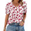 Women's  Short Sleeve Button-Down V-Neck Shirts rSets -Red XXL 1
