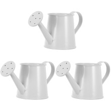 3Pcs White Mini Watering Cans Iron for Dollhouse Plant Display