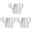 3Pcs White Mini Watering Cans Iron for Dollhouse Plant Display 1