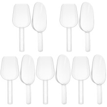 10Pcs White Plastic Kitchen Scoop Ice Grain Flour Cereal Serving Tools