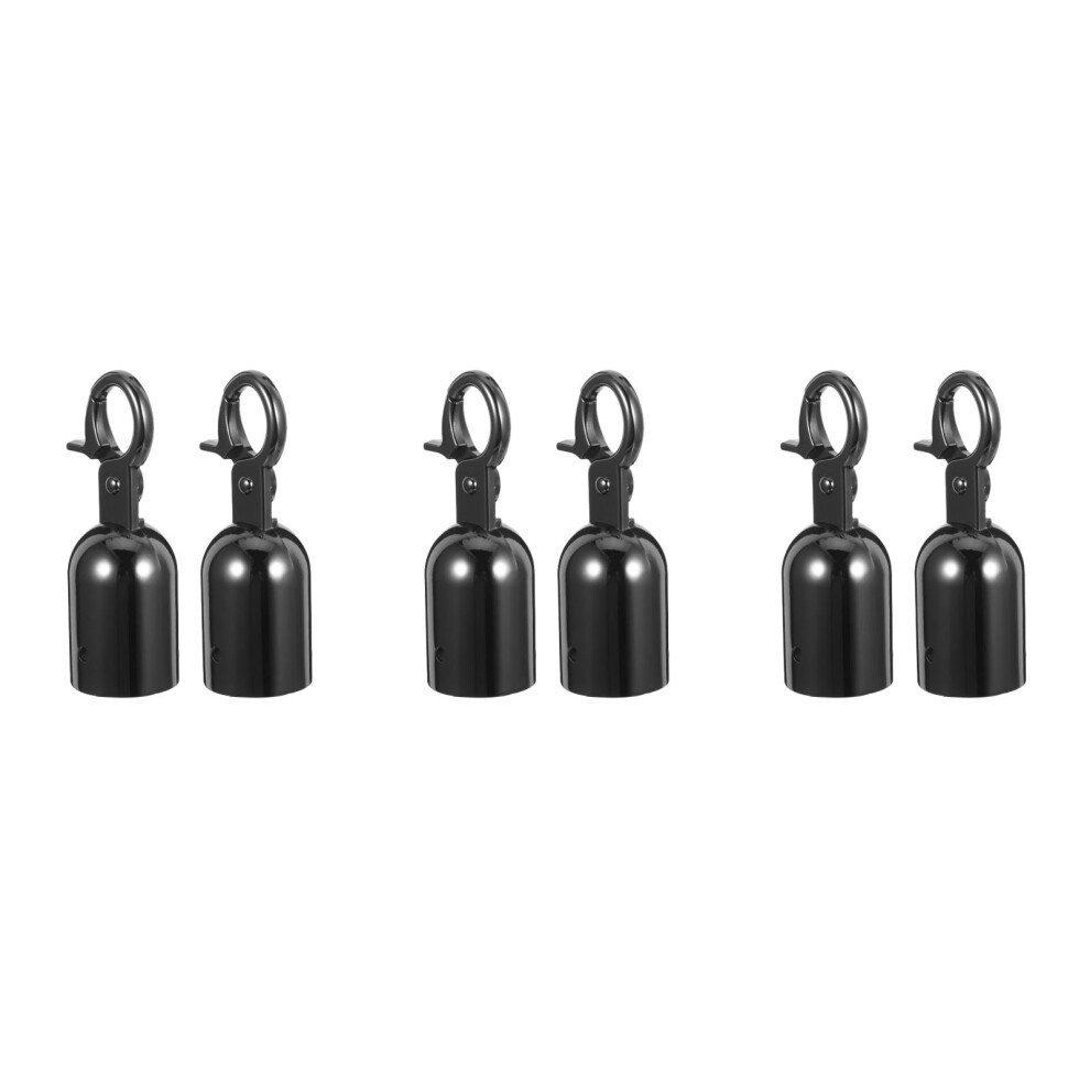 Photos - Nail / Screw / Fastener 6Pcs Metal Rope Black Cord End Caps for Outdoor and Indoor Use