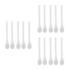 15Pcs Porcelain Chinese Soup Spoons White Reusable Non-Slip for Dining