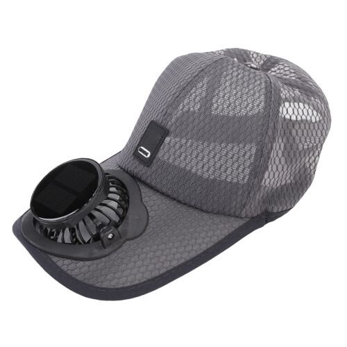 Baseballkappe Solarventilator 1000mAh 56-60cm Dunkelgrau