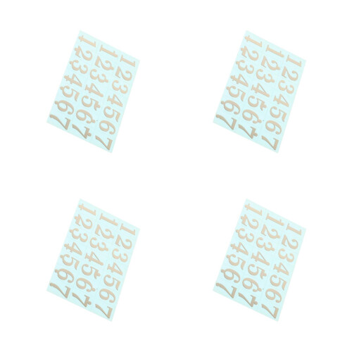 4Pcs Coffee Paper Music Stickers Gold Foil 3D Notes for Instruments