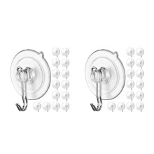 40Pcs Heavy Duty Transparent Suction Hooks for Shower Towel and Window