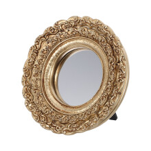 Vintage Round Gold Mirror Resin Makeup Mirror for Home