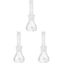 3Pcs Transparent Glass Pycnometer Bottles with Stopper for Lab Storage