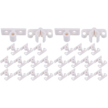 24Pcs White Ball Catch Cabinet Door Latches Plastic Roller for Home