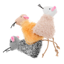 3Pcs Plush Cat Toys Assorted Colors Interactive Chew Toys for Cats