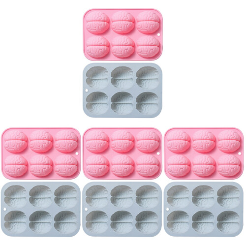 8Pcs Flexible Silicone Brain Mold Set for Chocolate Candy Baking DIY