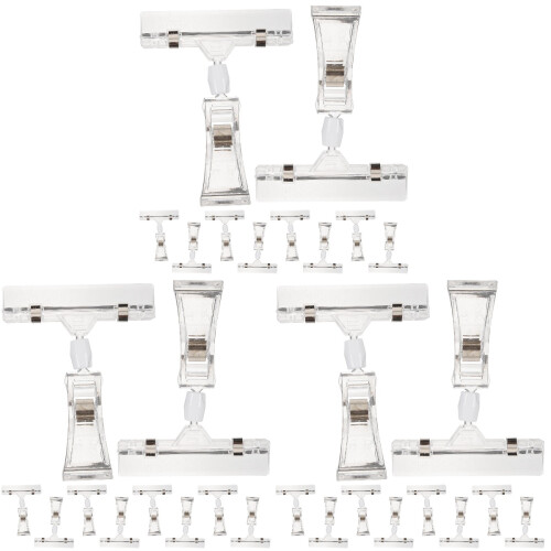 30Pièces Clips Double Face Ajustables Transparente Support Memo