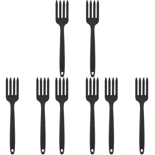 8Pcs Black Silicone Cooking Forks Kitchen Utensils for Fruit