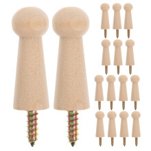 16Pcs Sturdy Beech Wood Wall Pegs for Key Organizer Hat Coat Rack