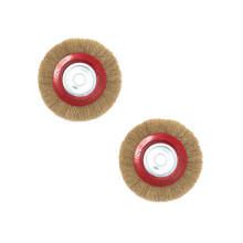 2Pcs Golden Steel Wire Brush for Rotary Tools High Efficiency Cleaning