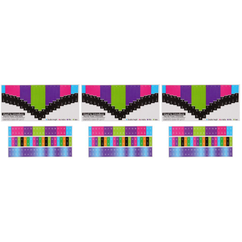 3 Ensembles Stickers Échelle Kalimba Plastique Multicolores
