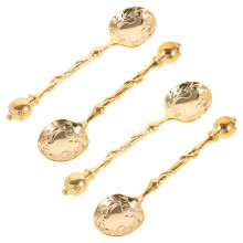 4pcs Golden Stainless Spoons For Adults In