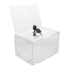 Clear Acrylic Ballot Box with Lock for Donation and Voting Use