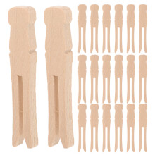 60Pcs Khaki Wooden Clothes Pins Natural Round Clips for Laundry Crafts