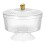 Transparent Plastic Pedestal Fruit Bowl with Lid for Home Display 1