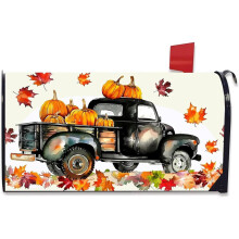 Couvercle magnétique pour boîte aux lettres « Camion d'automne » 53 x 46 cm