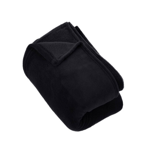 Black Fleece Throw Blanket 70 x 100 cm