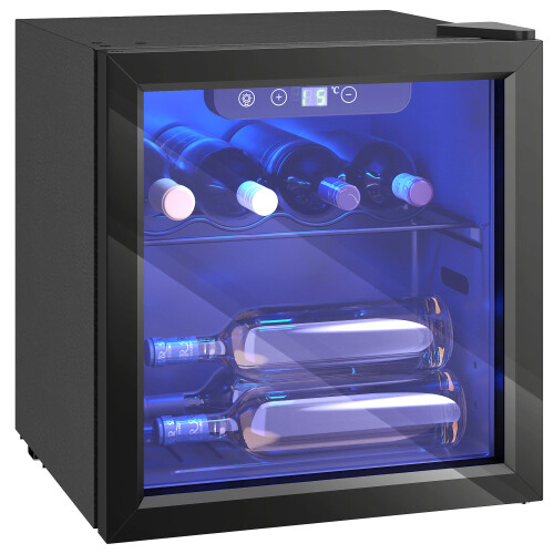 Homcom HOMCOM 12 Bottle Wine Cooler, Tabletop Drinks Wine Fridge, Black 1