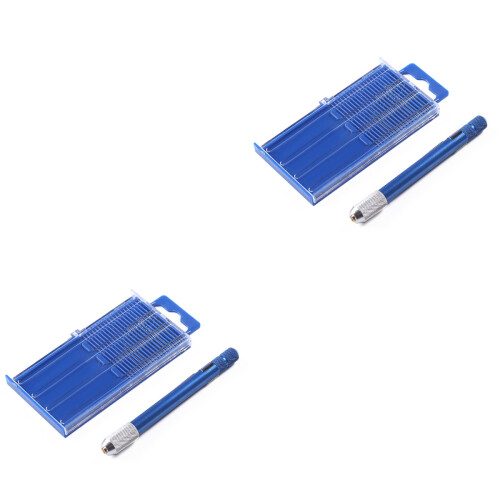 2Pièces Outil Pin Vise Bleu À Main Pour Perçage Précis Polyvalent 1