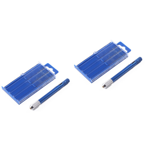 2Pièces Outil Pin Vise Bleu À Main Pour Perçage Précis Polyvalent 2