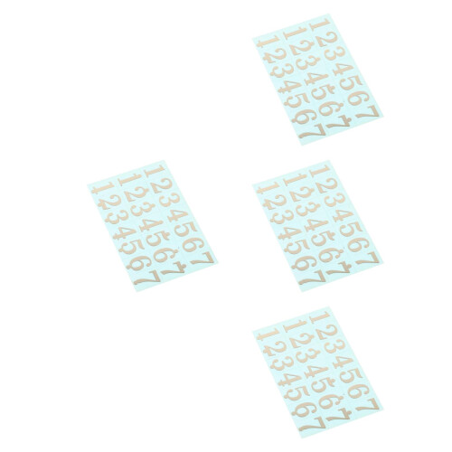 4Pcs Coffee Paper Music Stickers Gold Foil 3D Notes for Instruments 2