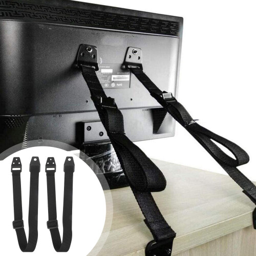 4Stk Möbel-Fixiergurte TV Anti- Schutz Schwarz Robust Zuhause 1